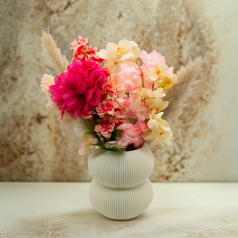 Elaro 3D-Vase – 3D-gedruckte Vase – nachhaltiges PLA – geeignet für künstliche Blumen