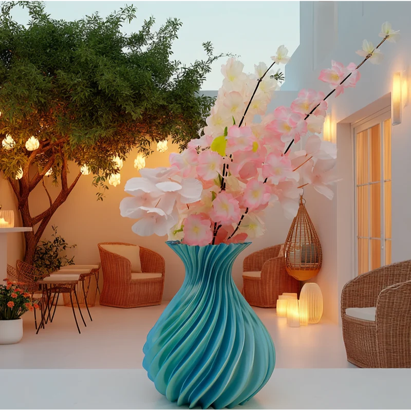 Veluro 3D-Vase – 3D-gedruckte Vase – nachhaltiges PLA – geeignet für künstliche Blumen