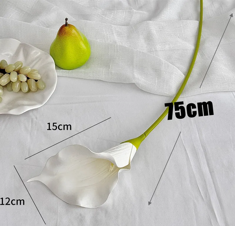 Weiße künstliche Calla-Lilien mit realistischem Griff - Perfect für Hausdekoration