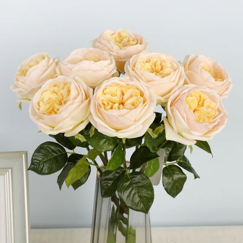 50 cm Maria Theresia Rosen mit Real-Touch-Stielen künstliche Blumen