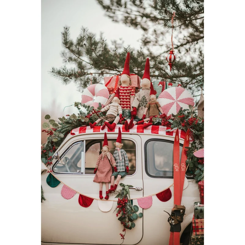 Herzkissen „Rot kariert“ Rotes Urlaubsgeschenk in Herzform, romantische Zimmerdekoration, stilvolle Bettwäsche, Geschenk für Sie, rustikale Weihnachtsdekoration
