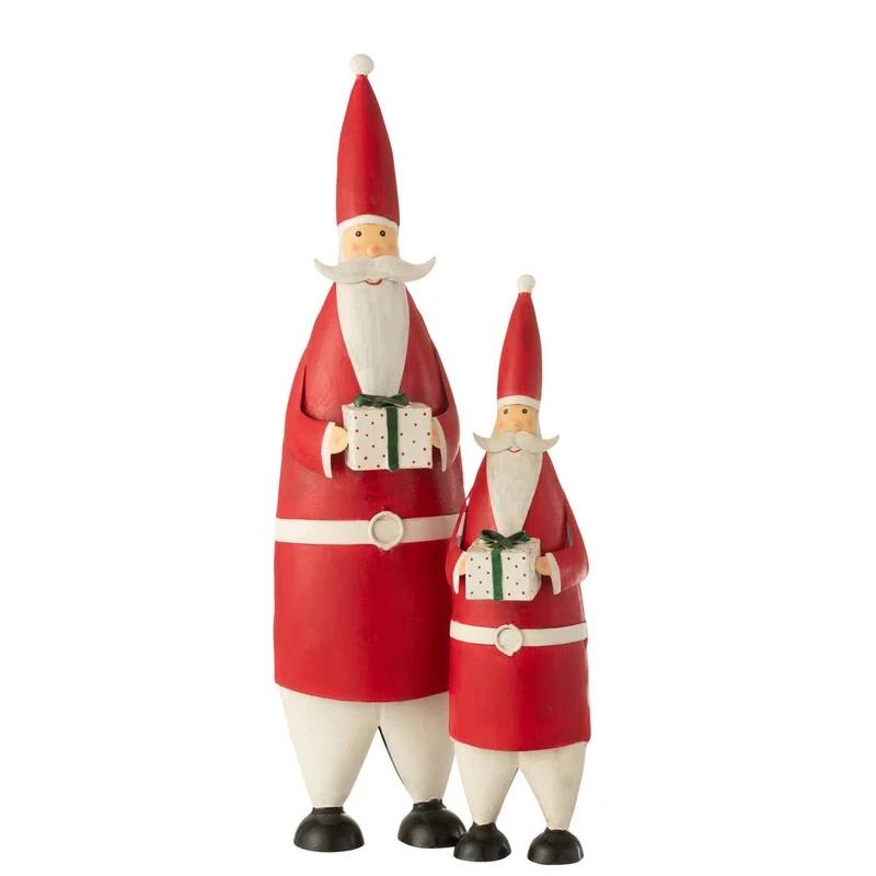 Weihnachtsfigur Weihnachtsmann - Eisen - Weiß/Rot - Groß