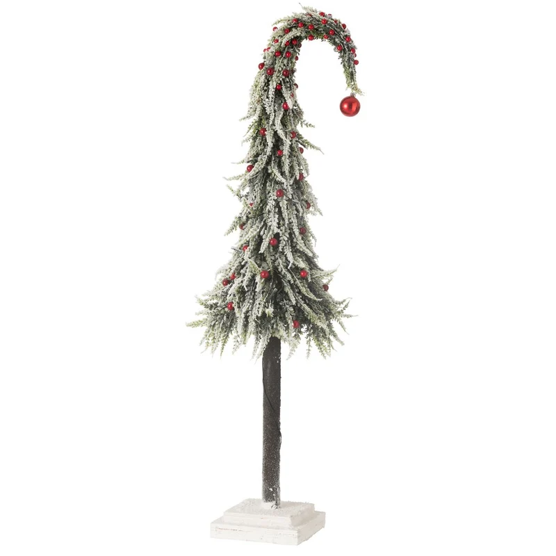 Weihnachtsbaumhut mit LED, Schnee, Grün/Rot, Groß