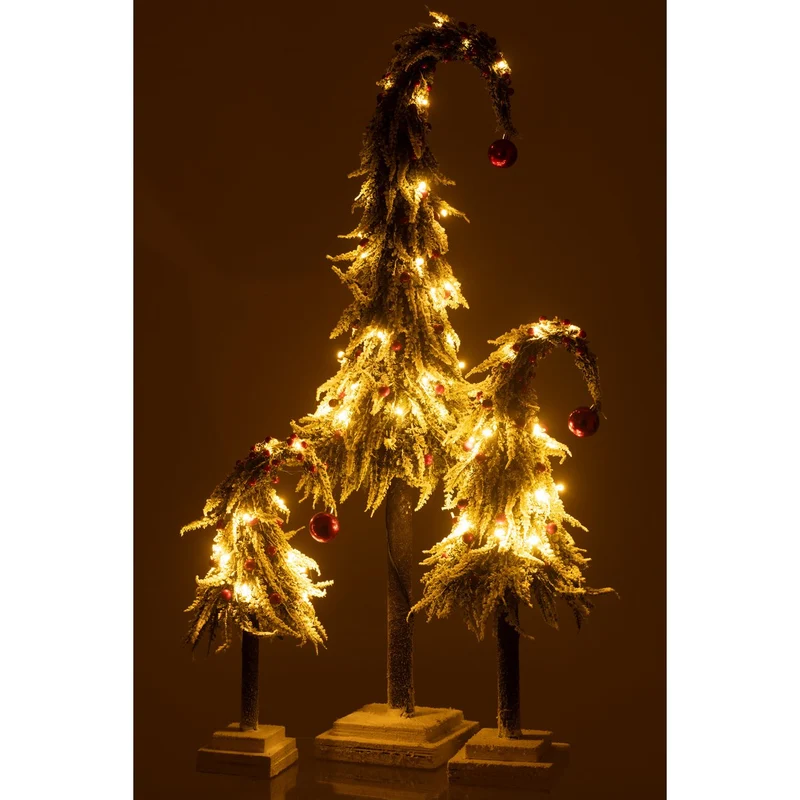 Weihnachtsbaumhut mit LED, Schnee, Grün/Rot, Groß