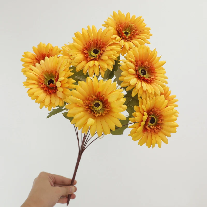 49cm künstlicher Gerbera-Busch – 9 Stiele für Herbst- und Winterdekoration