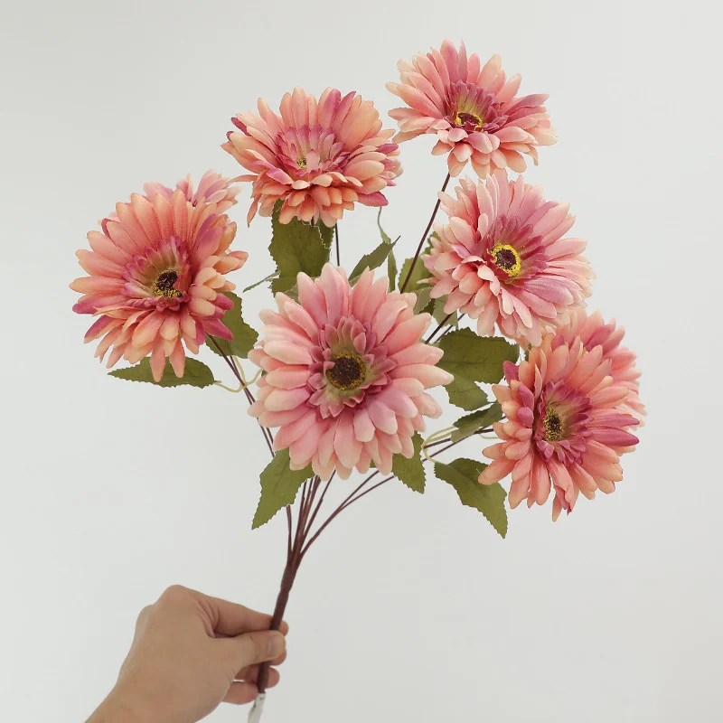 49cm künstlicher Gerbera-Busch – 9 Stiele für Herbst- und Winterdekoration