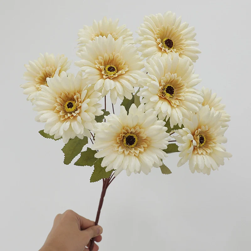 49cm künstlicher Gerbera-Busch – 9 Stiele für Herbst- und Winterdekoration