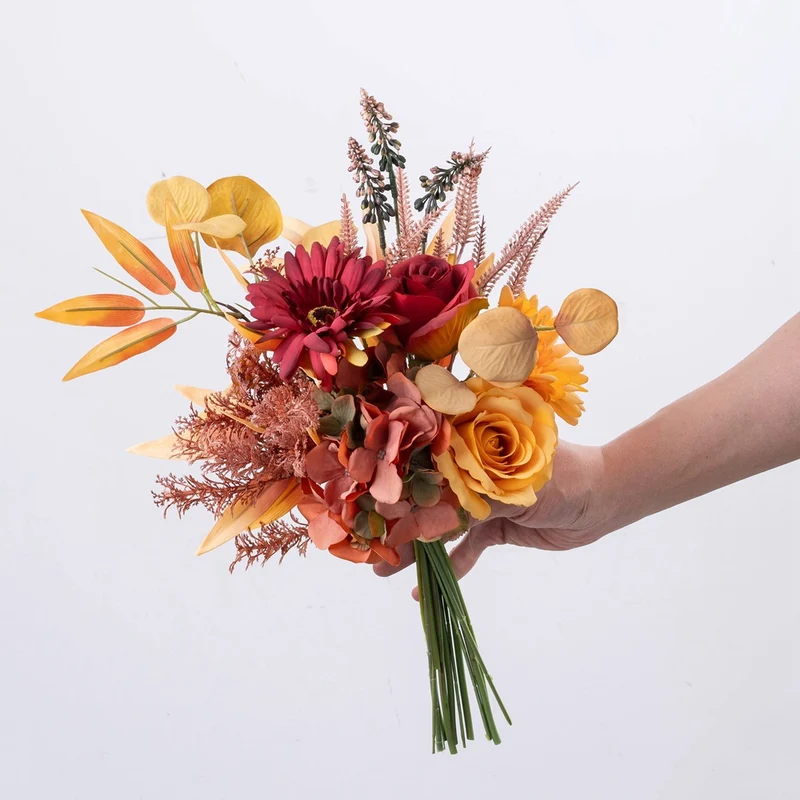 44 cm Herbstlicher Rosen- und Chrysanthemenstrauß für Arrangements, Home Decor, Wohnraumgestaltung & DIY-Dekoprojekte