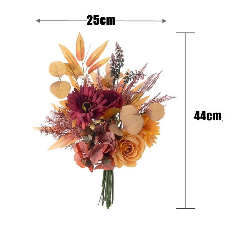 44 cm Herbstlicher Rosen- und Chrysanthemenstrauß für Arrangements, Home Decor, Wohnraumgestaltung & DIY-Dekoprojekte
