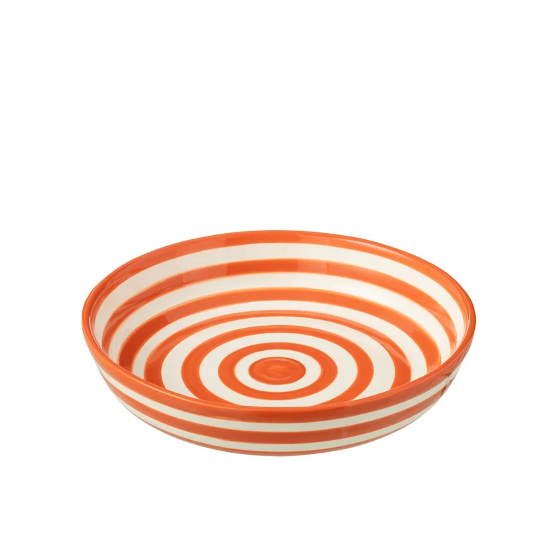 Keramikschale Granada Stripes in Weiß und Orange