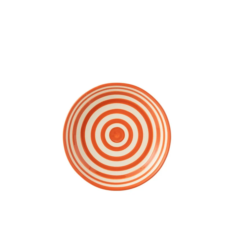 Keramikschale Granada Stripes in Weiß und Orange