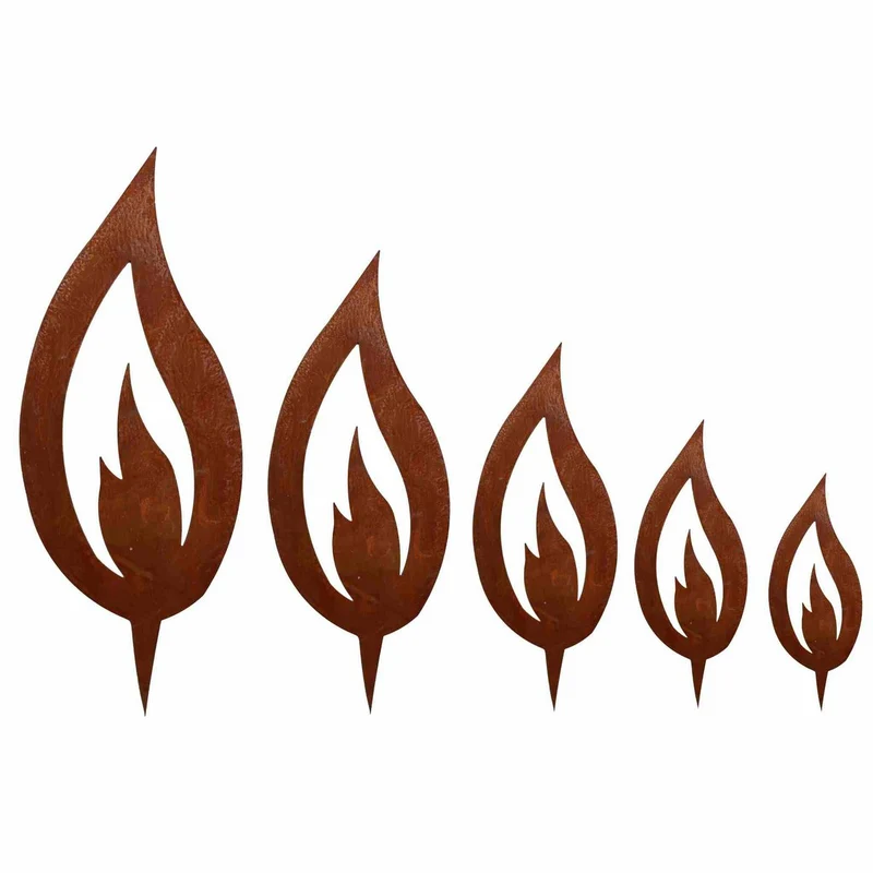 Edelrost-Flammen als Steckdeko