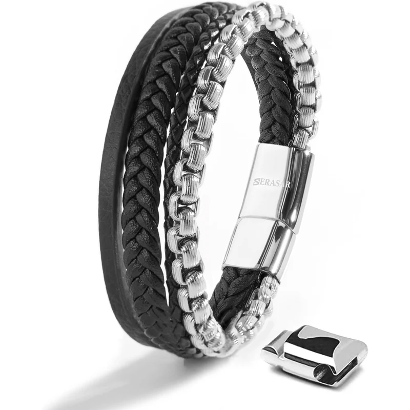 Lederarmband mit Magnetverschluss "Hero"