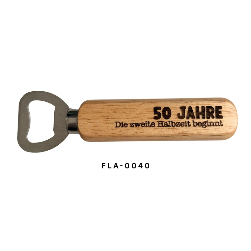 Gravierter Flaschenöffner zum runden Geburtstag