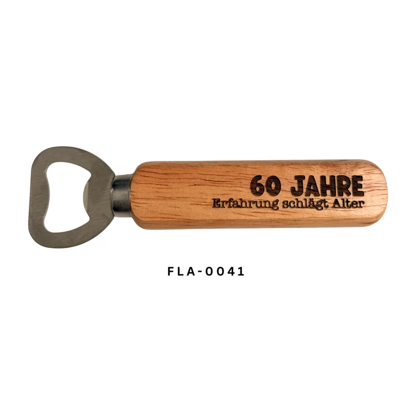 Gravierter Flaschenöffner zum runden Geburtstag