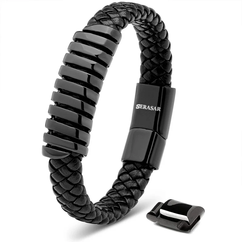 Lederarmband mit Magnetverschluss "Helix"