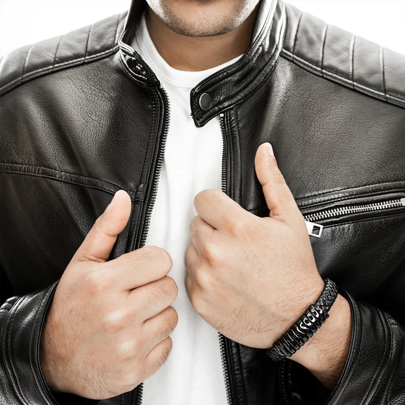 Lederarmband mit Magnetverschluss "Helix"