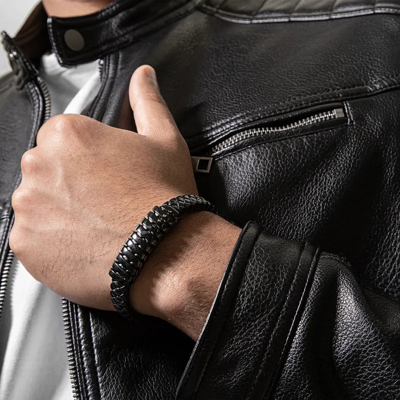 Lederarmband mit Magnetverschluss "Helix"