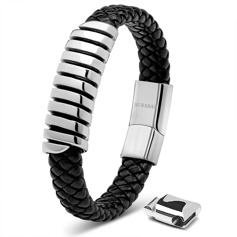 Lederarmband mit Magnetverschluss "Helix"