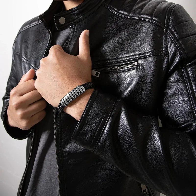 Lederarmband mit Magnetverschluss "Helix"