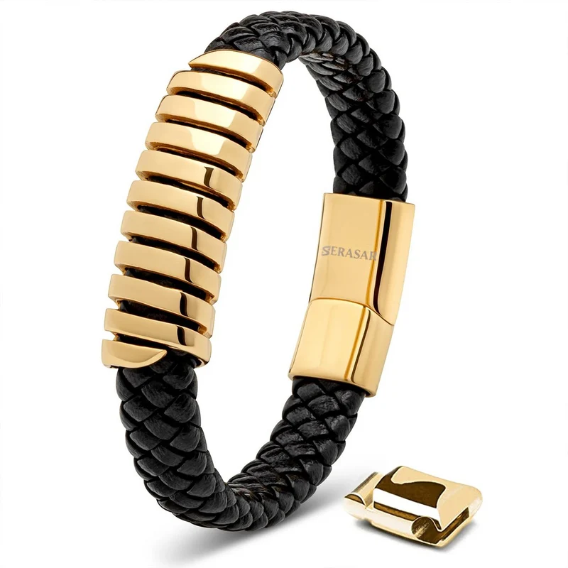 Lederarmband mit Magnetverschluss "Helix"