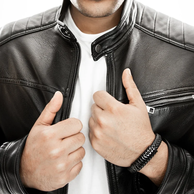 Lederarmband mit Magnetverschluss "Helix"