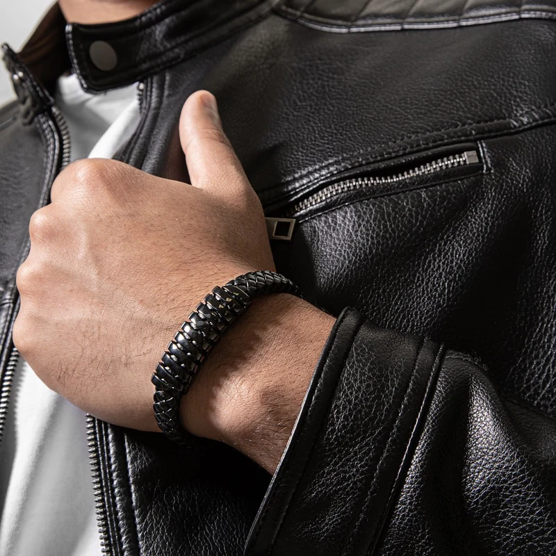 Lederarmband mit Magnetverschluss "Helix"