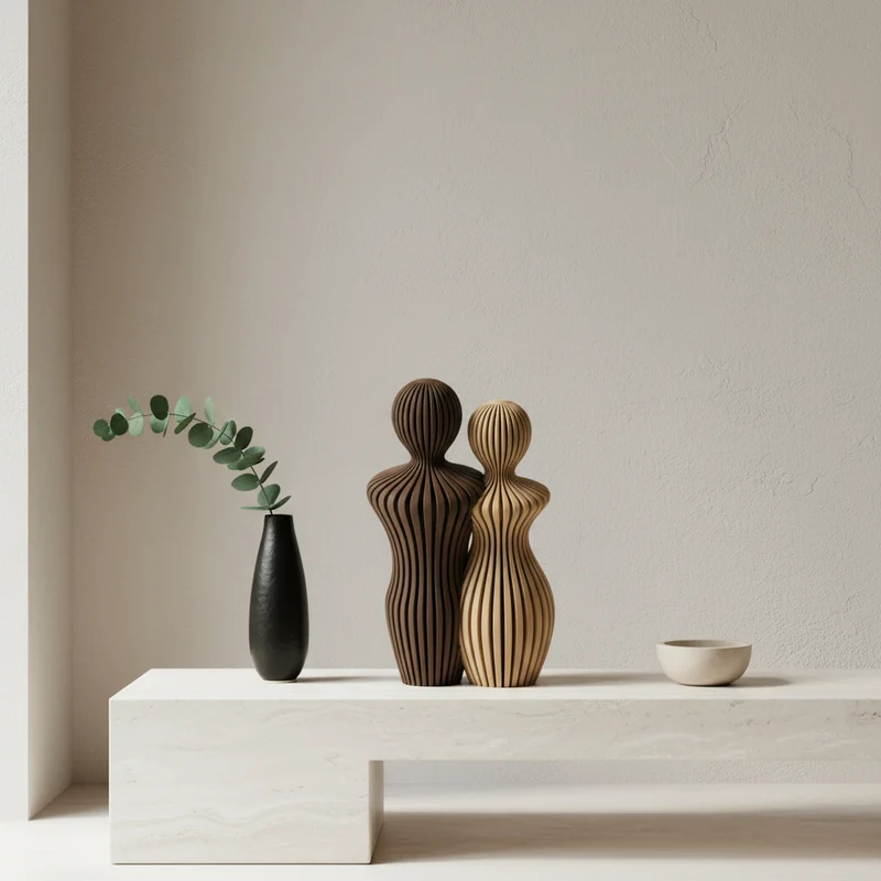 Familienfiguren-Skulptur fürs Regal