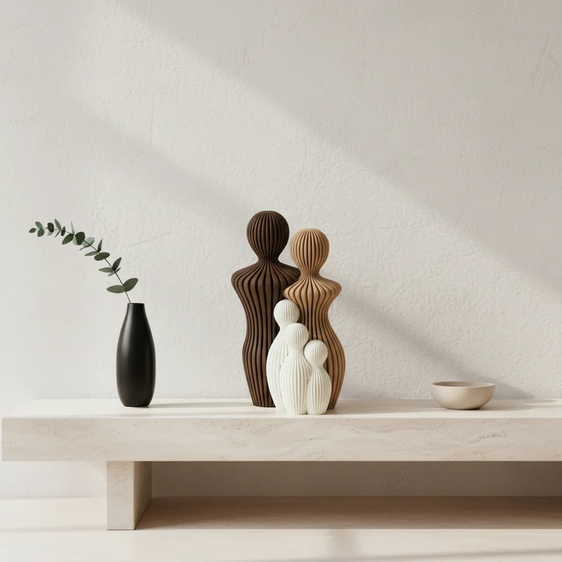 Familienfiguren-Skulptur fürs Regal