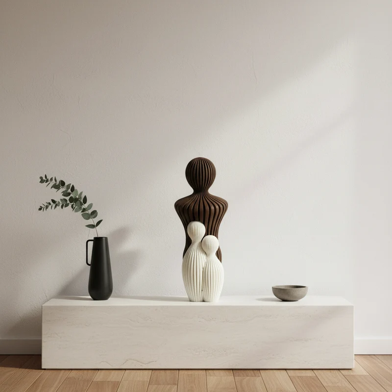 Familienfiguren-Skulptur fürs Regal