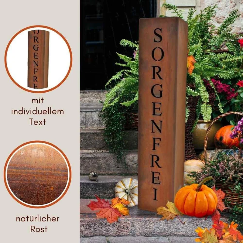Personalisierte Geschenkideen, Dekosäule mit eigenen Namen von Rostikal - Personalisiert mit Ihrem Namen