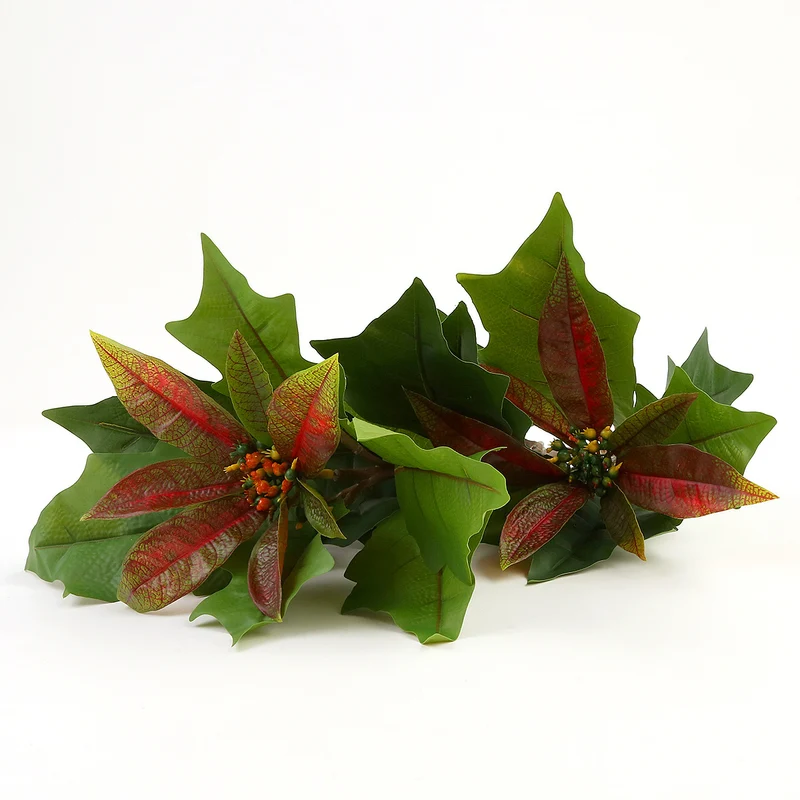 50 cm künstliche Poinsettie-Stiele mit realistischem Griffgefühl