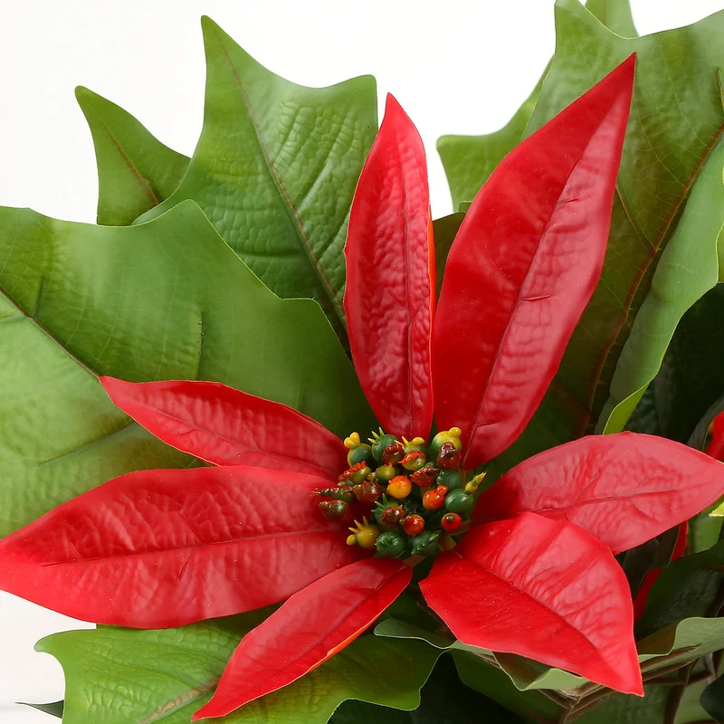 50 cm künstliche Poinsettie-Stiele mit realistischem Griffgefühl
