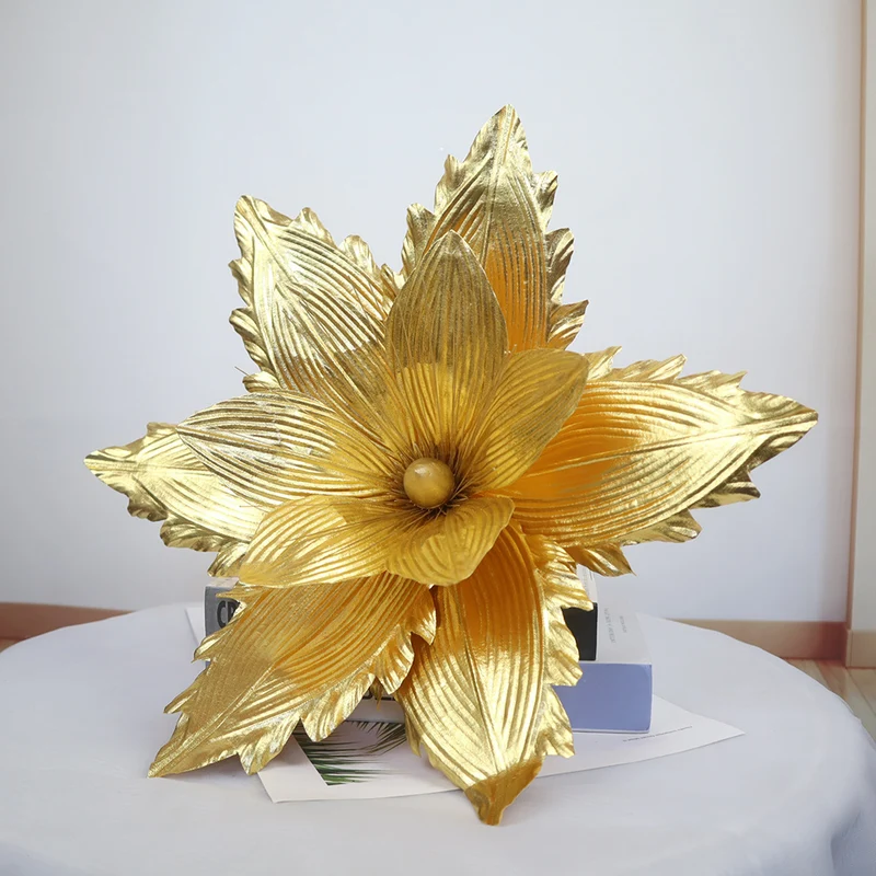 50 cm Große Künstliche Poinsettie Weihnachtsblumen Weihnachtsbaumschmuck für Festliche Dekoration