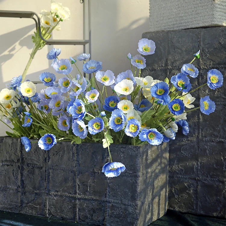 60 cm künstliche Mohnblüten für Gartendekoration