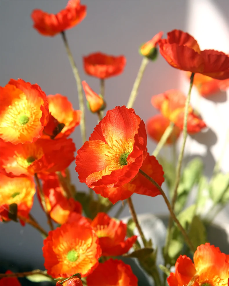 60 cm künstliche Mohnblüten für Gartendekoration