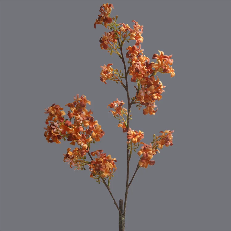70 cm künstliche Fliederblüten in retro-herbstlichen Tönen