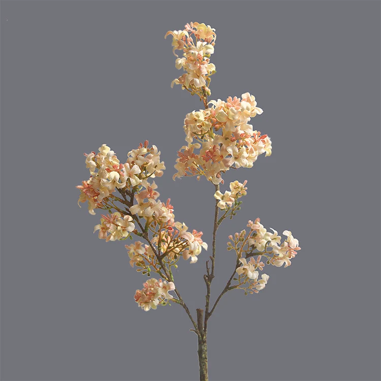 70 cm künstliche Fliederblüten in retro-herbstlichen Tönen