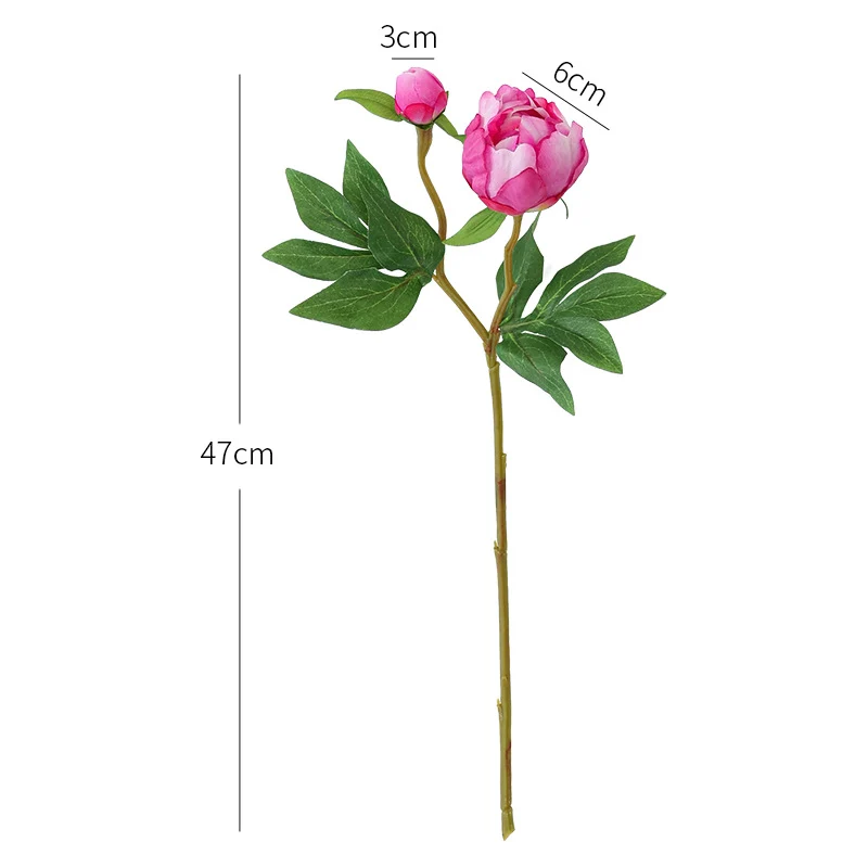 47 cm künstliche Seide-Pfingstrosenstängel – Für Hochzeit & Heimdekoration