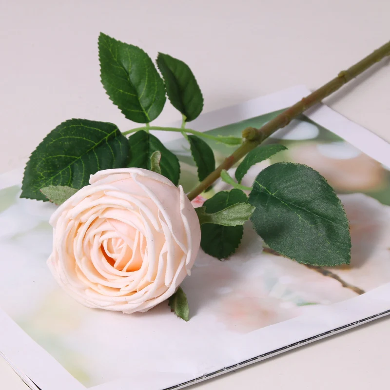 43 cm Echt-berührbare künstliche Rosen aus Latex – voll aufgeblüht für Zuhause-Dekoration