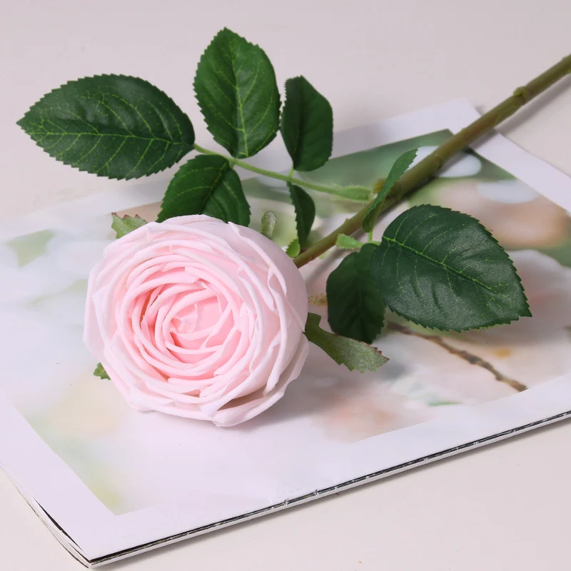 43 cm Echt-berührbare künstliche Rosen aus Latex – voll aufgeblüht für Zuhause-Dekoration