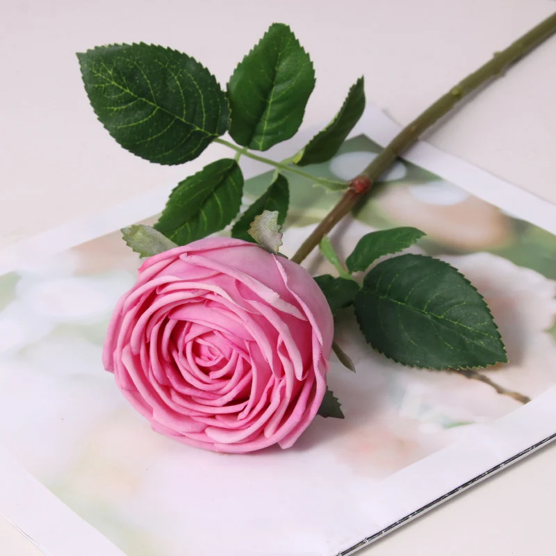 43 cm Echt-berührbare künstliche Rosen aus Latex – voll aufgeblüht für Zuhause-Dekoration