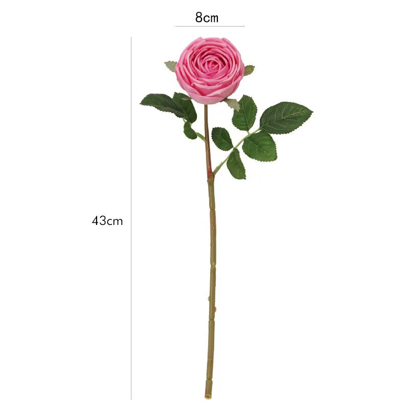 43 cm Echt-berührbare künstliche Rosen aus Latex – voll aufgeblüht für Zuhause-Dekoration
