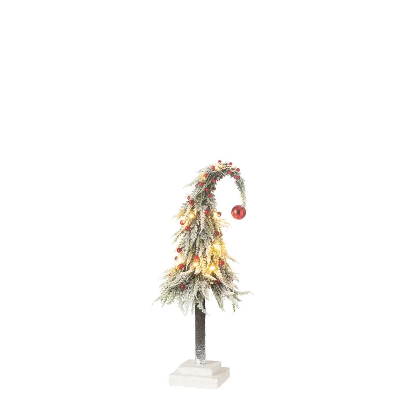 Weihnachtsbaumhut mit LED, Schnee, Grün/Rot, Medium