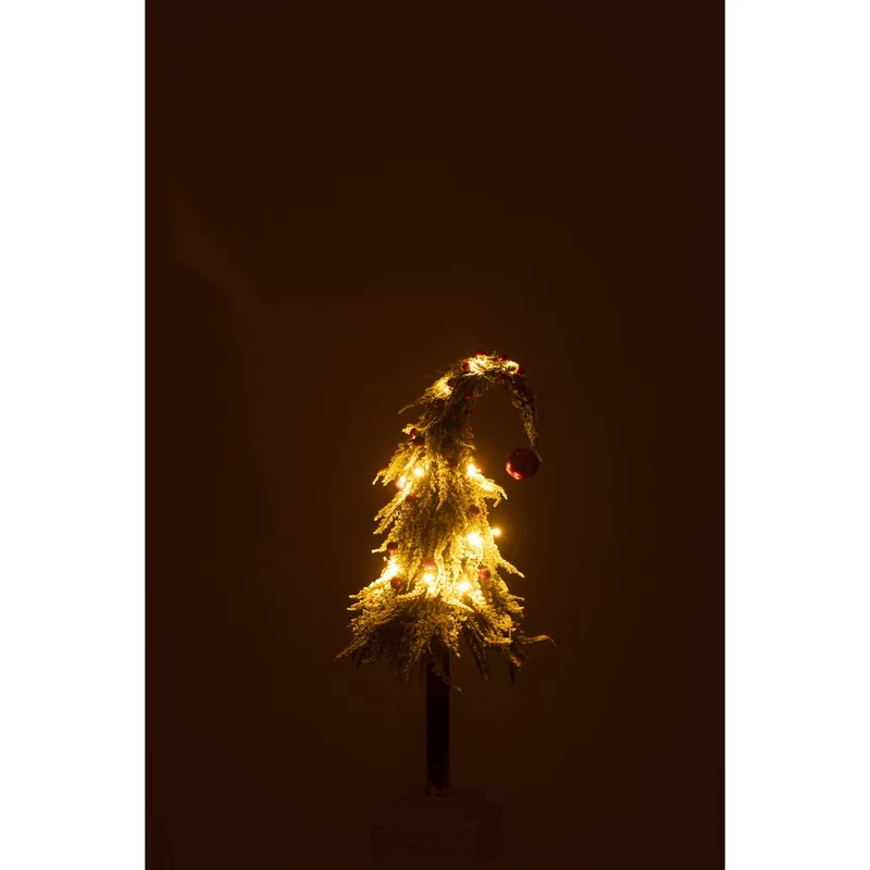 Weihnachtsbaumhut mit LED, Schnee, Grün/Rot, Medium