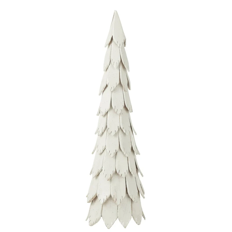 Weihnachtsbaum aus Holzschindeln, Weiß, groß
