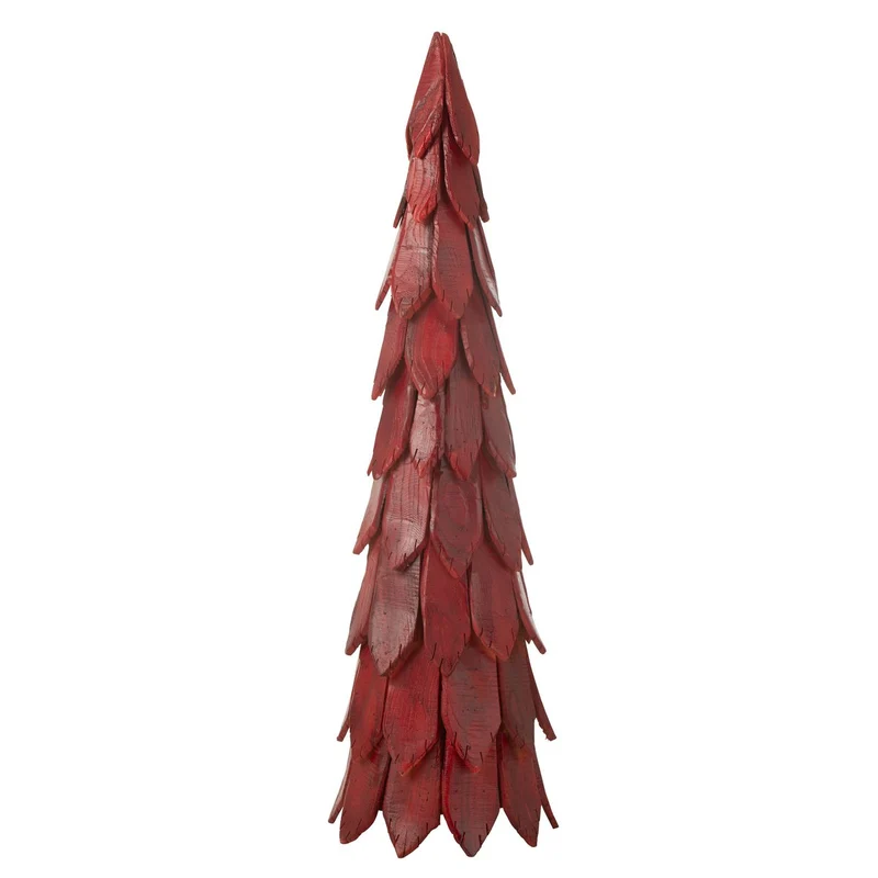 Weihnachtsbaum aus Holzschindeln, Rot, groß