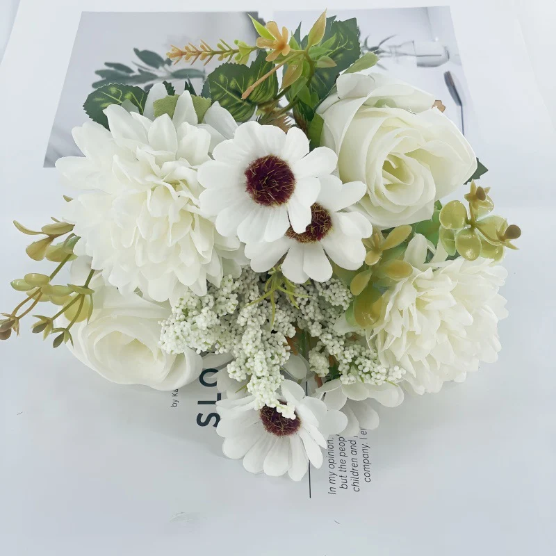 34 cm Künstliche Herbstblumen 2 Bündel Künstlich Herbststrauß Herbstblumen Wie Echt Kunstblumen Herbst Deko Seidenblumen Kunstblumenstrauß für Tischdeko Hochzeit Wohnzimmer Vase Herbst Dekoration