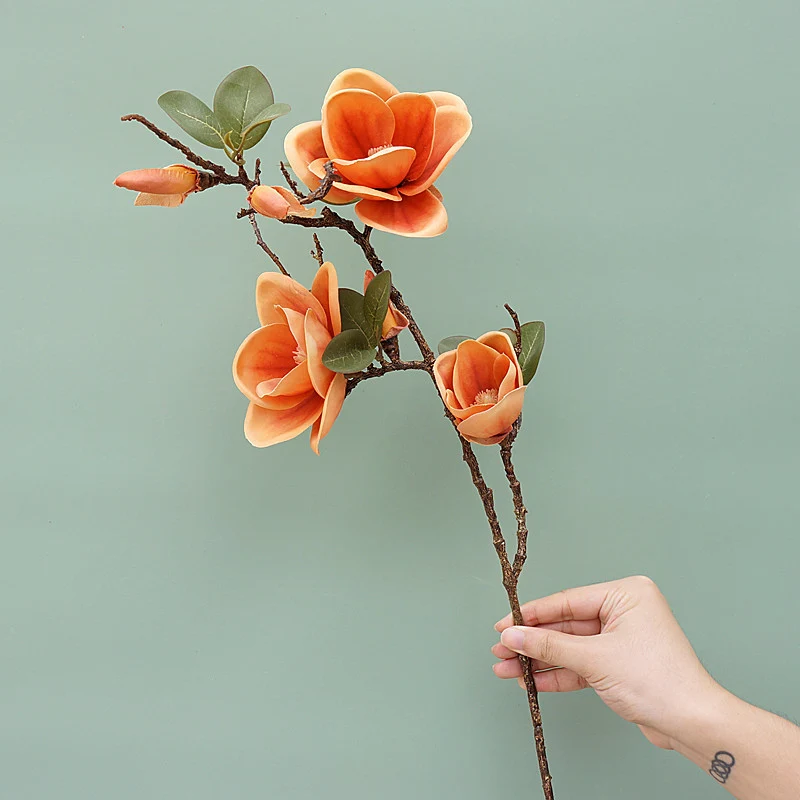 78 cm künstliche Magnolien in Herbstfarben – für Herbst-Wohnraumdekoration