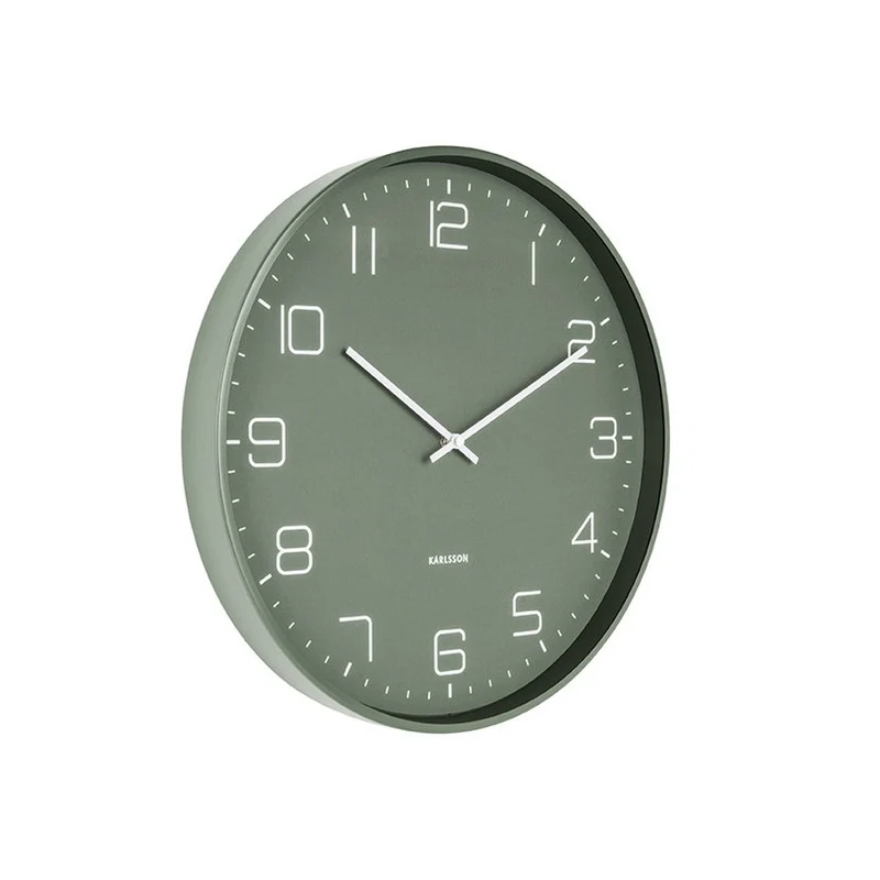 Wanduhr Lofty in Grün - klare Linien für ein zeitloses Zuhause